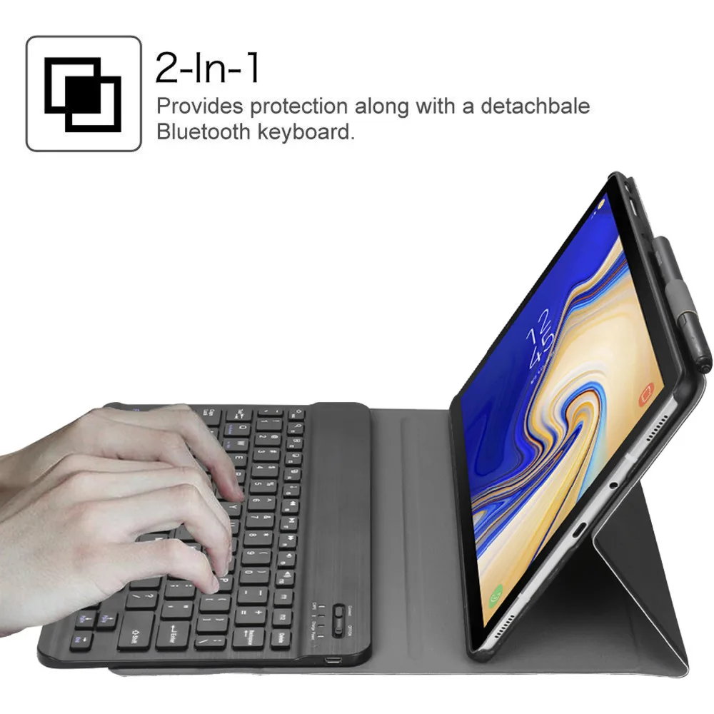 7 цветов подсветки bluetooth-клавиатура для samsung Galaxy Tab S4 10,5 SM-T830 SM-T835 SM-T837 Беспроводной клавиатура Съемная крышка