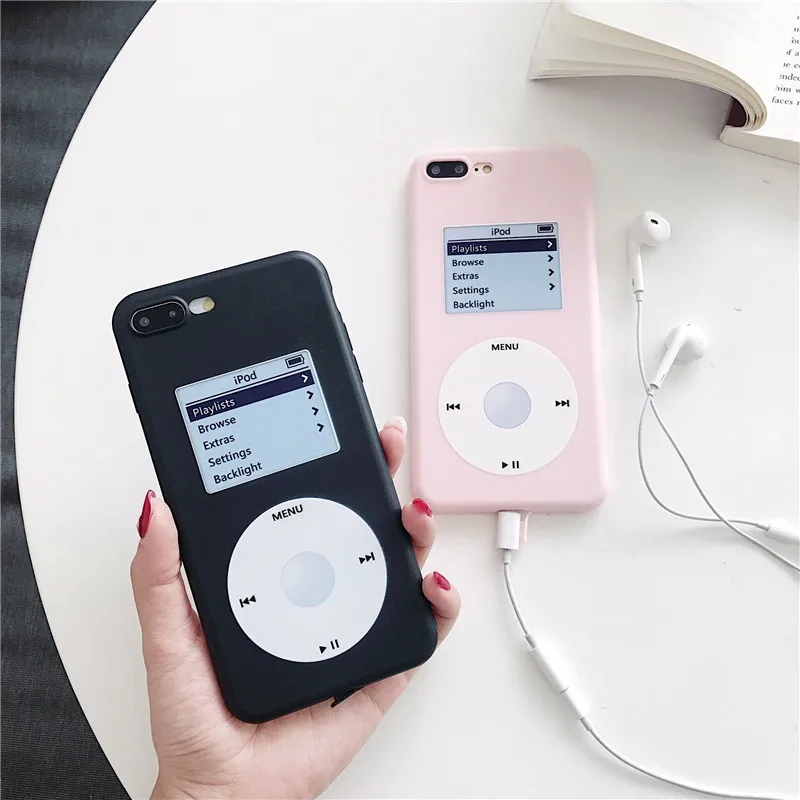 For iPhone 7 Fashion Player MP3 Street Style Cover Phone Case 6 6S 8 Plus X 10 soft silicone Back Protect Funda |