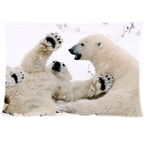 Polar Bear Zippered Pillow Cases Cover 20x30 Inch | Дом и сад
