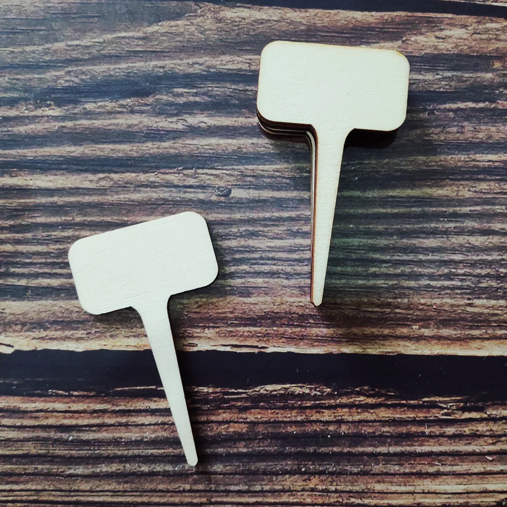 

20pcs Wooden Plant Markers Labels Tags Blank Shape Garden Seed Flower Blank Craft Fairy Door Sign Fab Embellishment