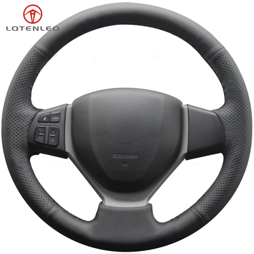 

LQTENLEO Black Artificial Leather Car Steering Wheel Cover For Suzuki CELERIO S-CROSS SX4 2013 2014 Vitara 2015-2018 Swift 2011