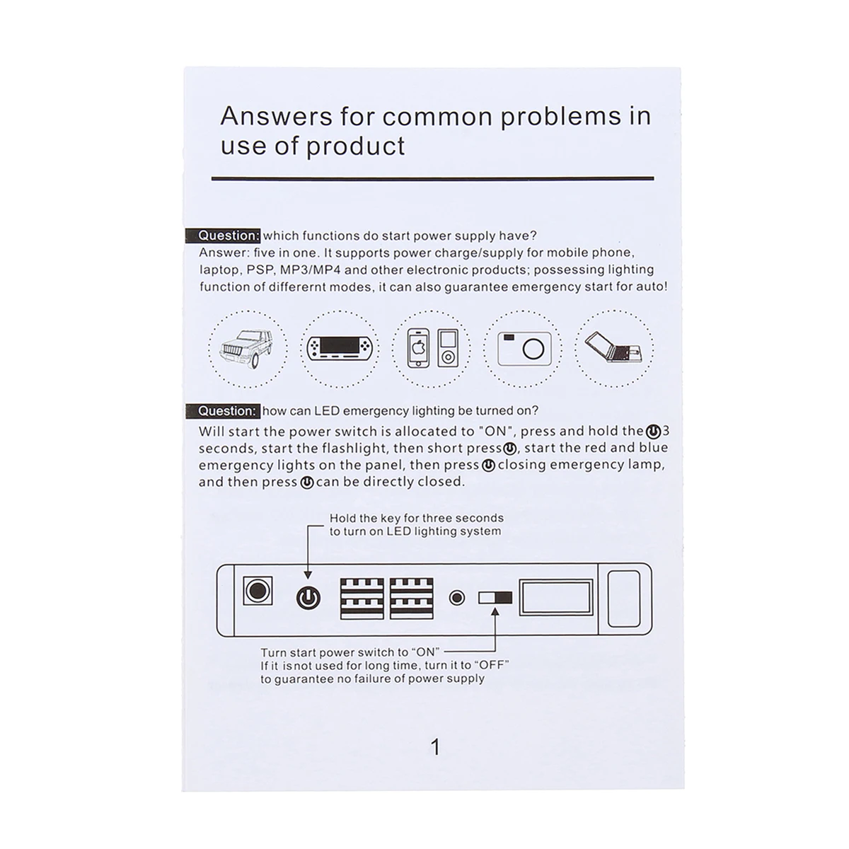 Car Jump Starter 89800mAh 12V 4USB Portable Car Battery Booster Charger Booster Power Bank Starting Device Car Starter 600A