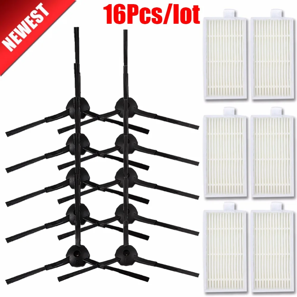10 шт Боковая щетка+ 6 шт пылезащитный hepa фильтр Замена для Ariete Briciola 2711 2712 2713 2717 робот пылесос Robotisc части