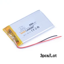3pcs/Lot 303759 3.7V 650mAh li-Polymer Rechargeable li-ion Battery For Walkie talkie Garden lighting DIY Consumer electronics