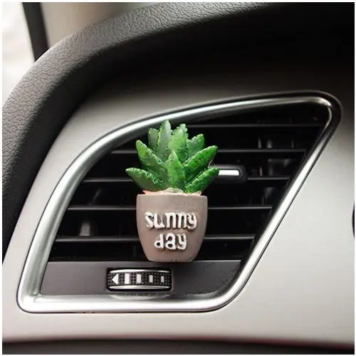 Simulation Plant Potted Outlet Shampoo Car Air Conditioner, Green Aloe