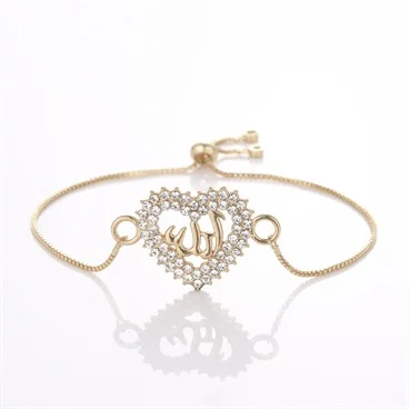 Классические популярные модели милый мусульманский Религиозный браслет в виде сердца для женщин Eid al-Fitr moon stars Ювелирные изделия Подарки - Окраска металла: KC gold 3