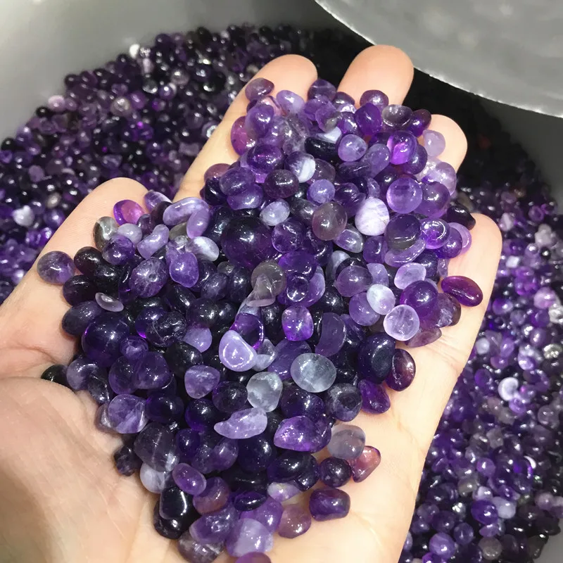 

Natural Purple quartz crystal tumbled stone polished Amethyst stone for aquarium