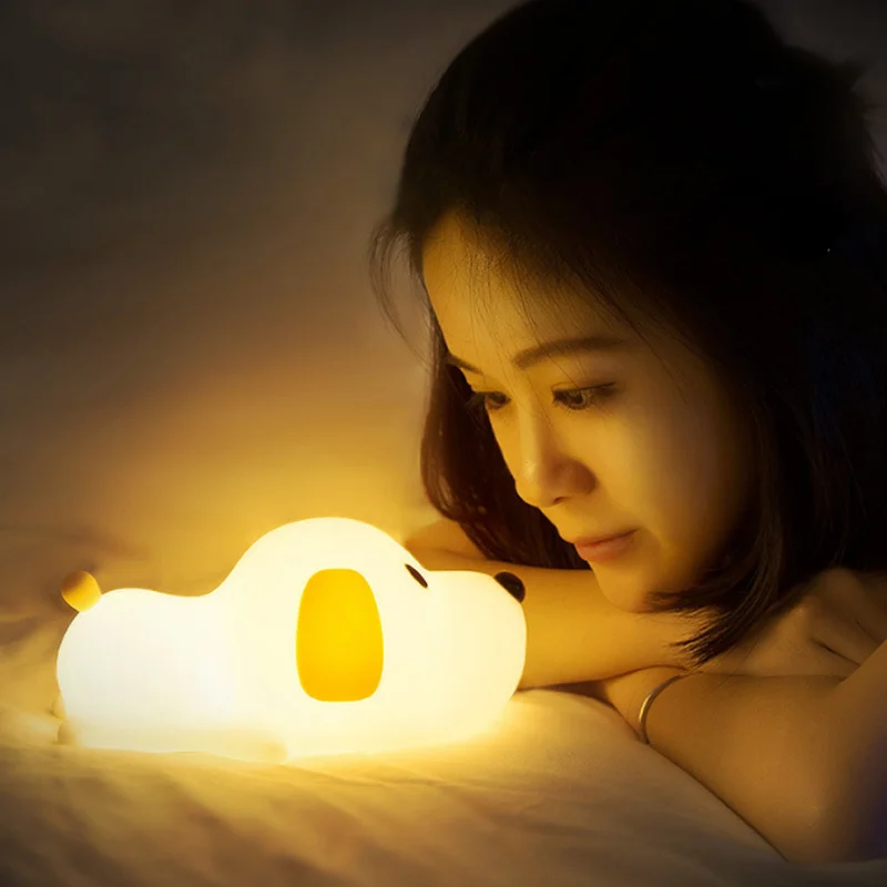 

Soft Silicone Puppy Night Light USB Charging for Kids Sleep or Valentine's Day Gifts LB88