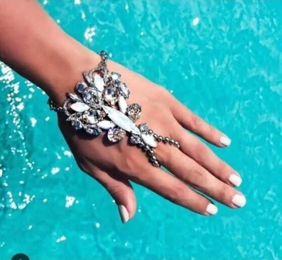 Роскошные цветные хрустальные свадебные браслеты и браслеты Свадебные украшения Аксессуары