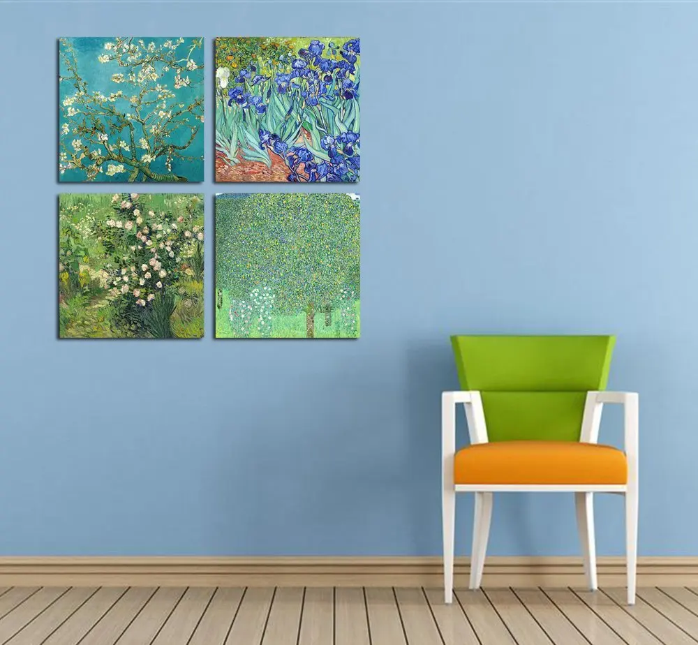 4Pcs-Sets-Huge-Modern-Wall-Art-Home-Decor-Giclee-Prints-Artwork-Almond-Blossom-and-Irises-by (5)