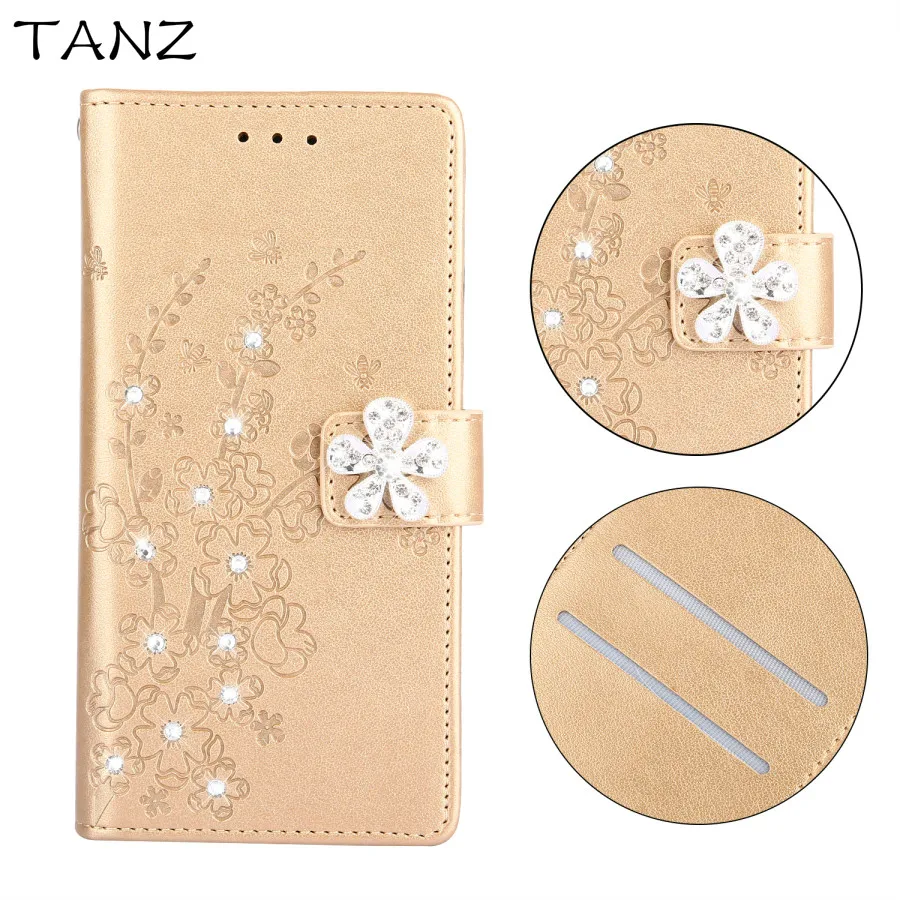 

Flower Bling Diamond PU Leather Flip Cover For Samsung Galaxy S9 S8 plus S7 edge S5 S6 J3 J5 J7 2017 A5 A8 A3 Wallet Stand Case