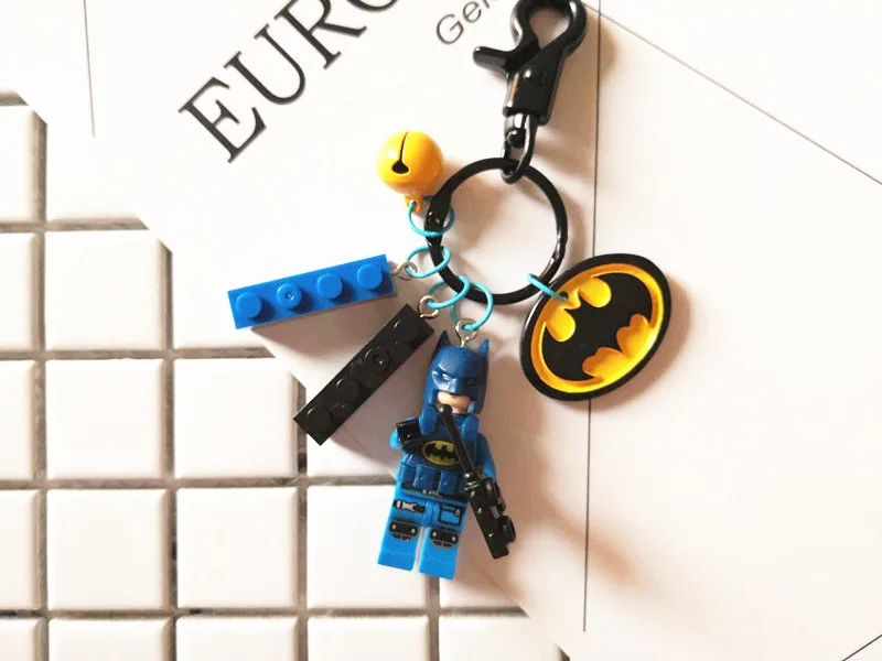 Симпатичные Базз Лайтер Бэтмен Фигурки Супермена кукла-брелок для ключей Building Block брелок кулон для женщин сумка рюкзак
