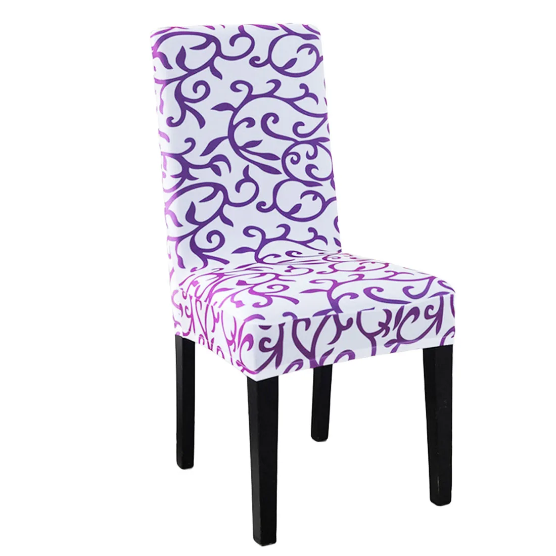 

Top Sale 1Pc Sure Fit Soft Stretch Spandex Pattern Chair Covers For Kitchen Chair Housse De Chaise Short Dining Chair Cover