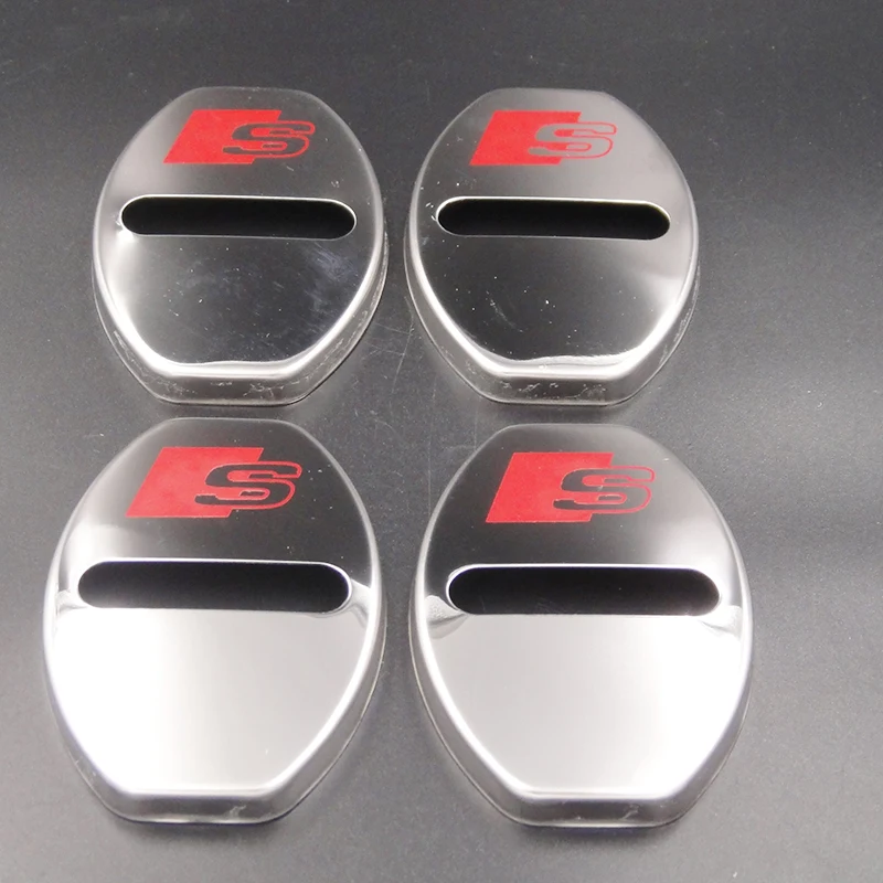 

120PCS/Lot Car-Styling Stainless Steel Car-Covers Door Lock Cover Sticker Decoration Rust-Proof Shells For Audi A4 B6 B5 B7 B8