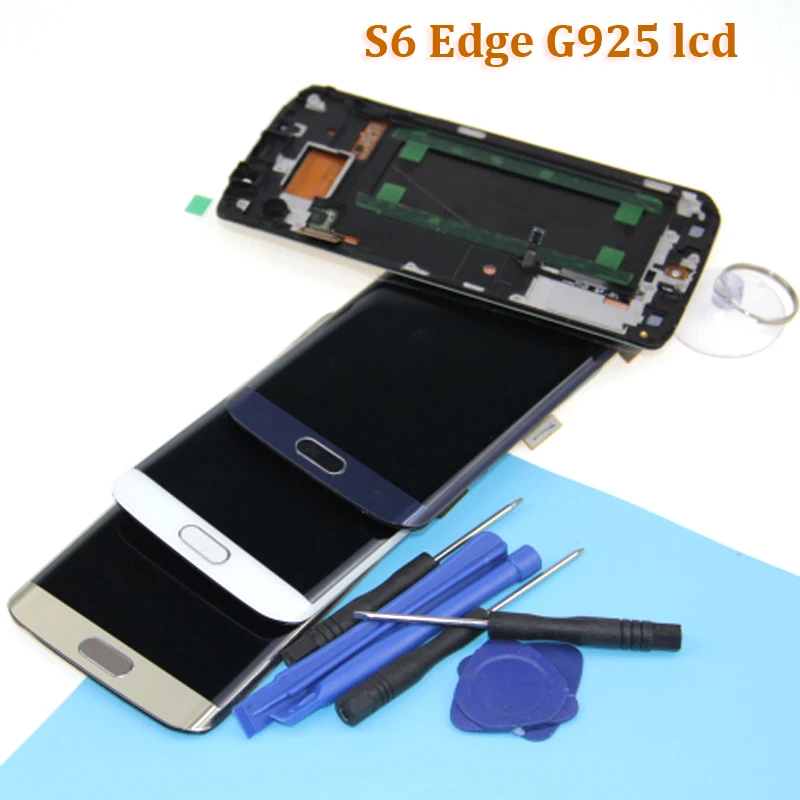 

Gold White Blue for SAMSUNG Galaxy S6 edge LCD Display G925 G925I G925F Touch Screen Digitizer with Frame