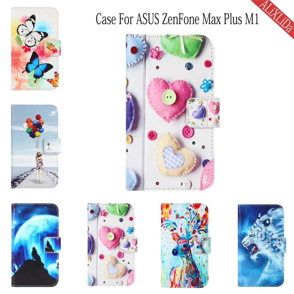 Case For ASUS ZenFone Max Plus M1 Fashion Cartoon Pattern High Quality leather protective cover Mobile phone bag | Мобильные