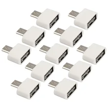 10 шт. Micro USB к USB2.0 OTG адаптер расширения металлический корпус для сотового телефона V8 интерфейс для большинства 5 pin Micro USB Smart PhoneUM