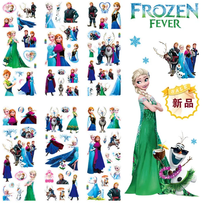 Us 0 43 12 Sheets Set Disney Frozen Elsa And Anna Princess Scrapbooking For Kids Rooms Decor Diary Notebook Decoration Toy 3d Sticker In Stickers