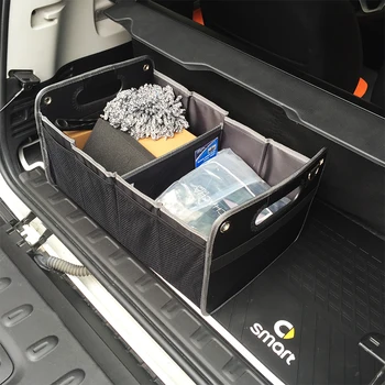 

Smart Logo Universal Foldable Car Trunk Box Oxford Cloth Organizer Accessories Mesh for smart 450 451 smart 453 fortwo forfour