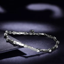 Natural Diamond Bracelet for Women 0 30ct 12pcs Diamond Jewelry 18K White Gold 18cm Length Handmade
