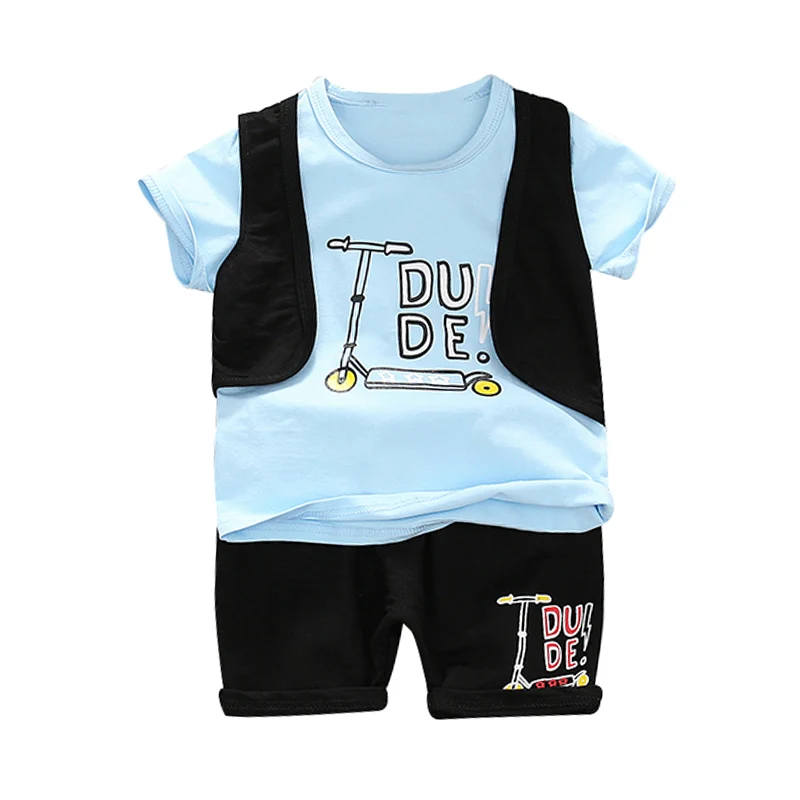 

Summer Baby Boys Clothes Short Sleeve Letter Print Tops T-shirt+Shorts Fashion kid clothes Sets