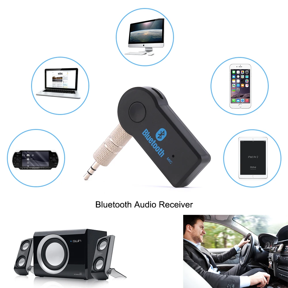 Bluetooth Aux мини аудио приемник Bluetooth передатчик 3,5 мм разъем громкой связи Авто Bluetooth автомобильный комплект музыкальный адаптер Aux Bluetooth