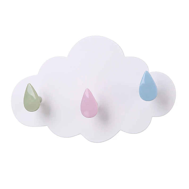

050 Creative Organizer Cloud Seamless Three-links Hook Kitchen Nail-free Hooks bathroom Cloud Plastic storage Hook 23*14.5cm