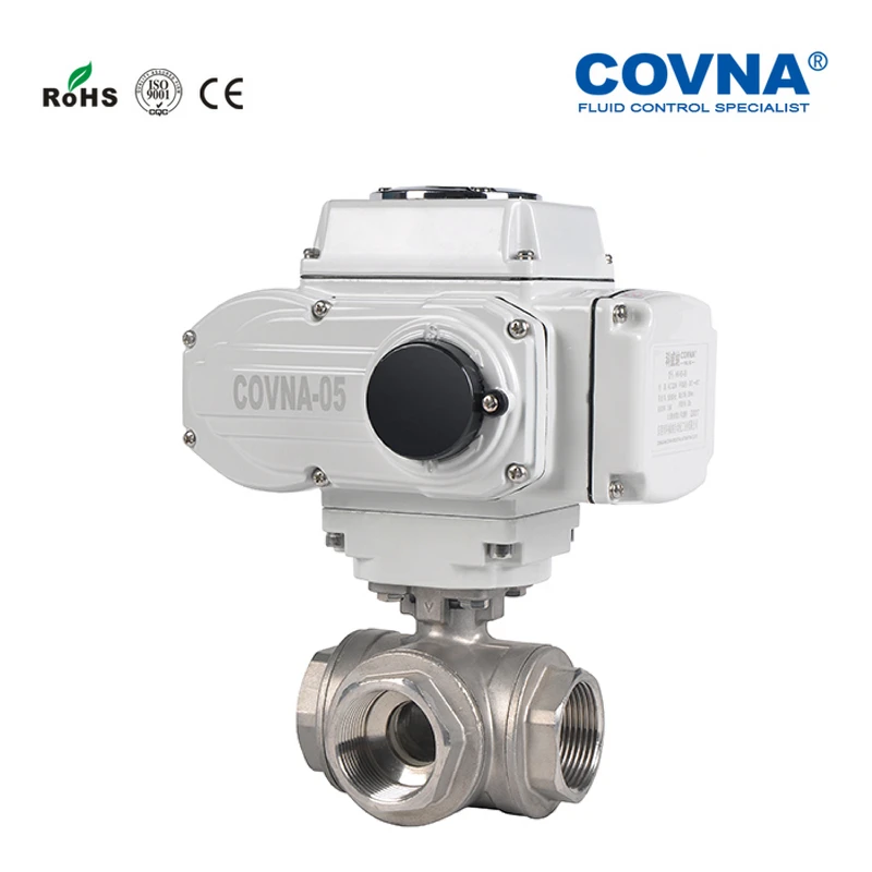 3/4'' Electric 3-Way Thread Ball Valve,Stainless Steel 304 Motorized Ball Valve On/Off Type