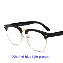 Анти-голубые легкие очки дизайнерские бренды люксовые женские очки компьютерные очки винтажные классические полуоправы прозрачные линзы