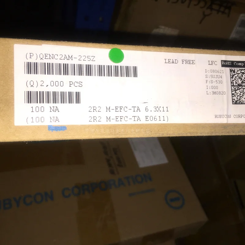 100 шт./200 шт. японский Rubycon 100V2. 2 мкФ NA 6,3X11 BP Неполярные и электролитные конденсаторы,, 1 шт. 2,2 мкФ 100V