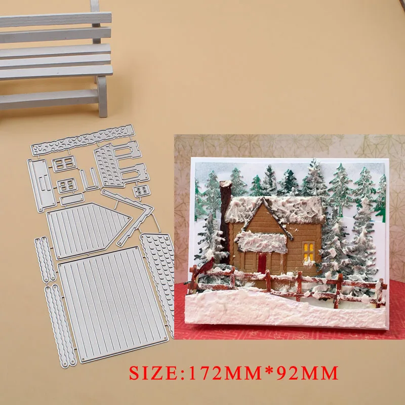 

Snow House Metal Cutting Dies Stencils for DIY Scrapbook Photo Album Paper Card Decorative Craft Embossing Die