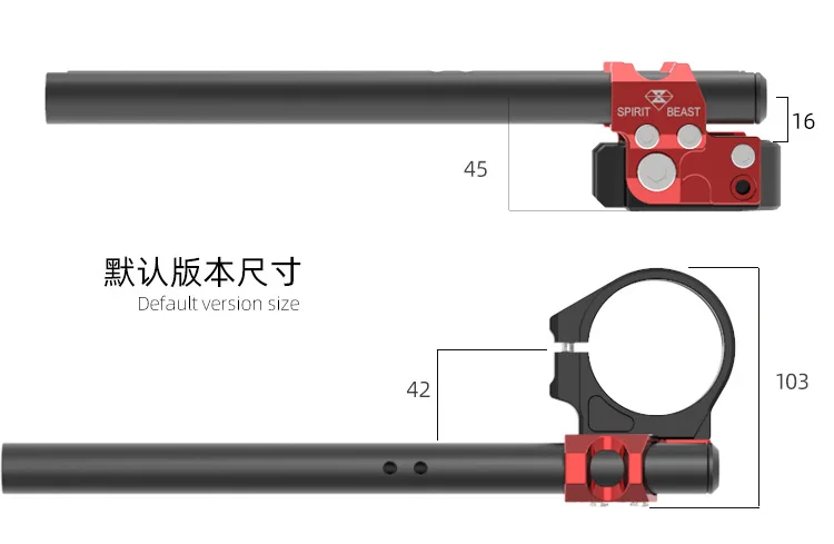 SPIRIT BEAST Riser клип-Оны руль подъемная Ручка Бар Вилка трубка одна пара черный мотоцикл ручной бар Клип Ons Clipon