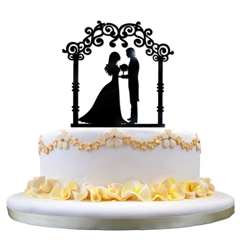 2018 New Creative Wedding Cake Topper Insert Card Love Groom And Bride Acrylic Cake Decoration Practical Lightweigh C0406#30    09