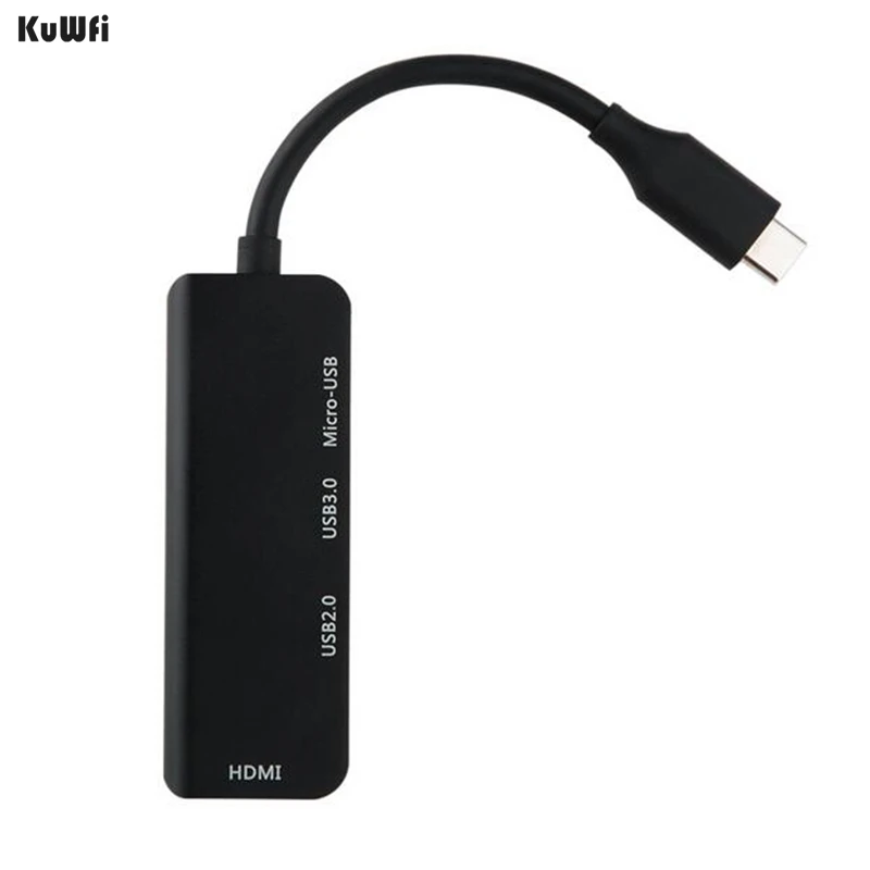 KuWFi Tpye C концентратор для Micro USB 3 0 2 HDMI Thunderbolt 4 порта сплиттер адаптер Type