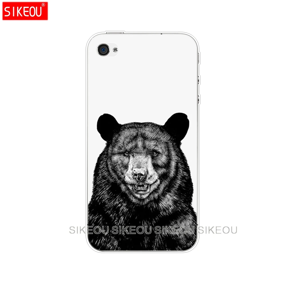Силиконовый чехол для телефона диагональю 4 0 дюйма iPhone SE 5 с рисунком кошки волка