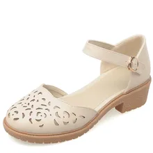 Summer Buckle Strap Platform Sandals Women Low Heels Cover Heels Sweet Ladies Shoes Woman Cut Outs Breathable Sandals