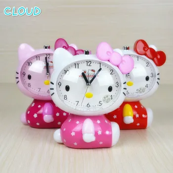 

Children Alarm Clock Kitty New Cartoon Mute Alarm Clock With Night Light Multiple Ring Tones Bedside Alarm Gift 12*17*11cm