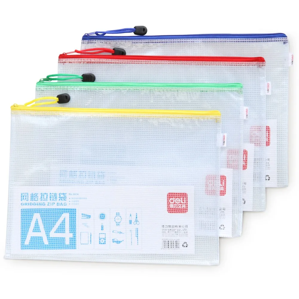 Aliexpress.com : Buy 1 Pieces PVC Mesh Zipper Bag A4 Size ...