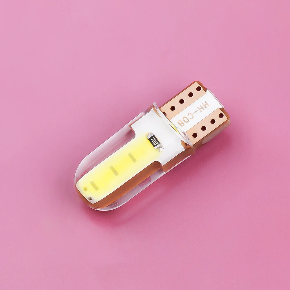 10pcs Silica gel LED COB W5W T10 194 8SMD Wedge clearance light Bulb Auto for License plate reading car door trunk car lamp (4)
