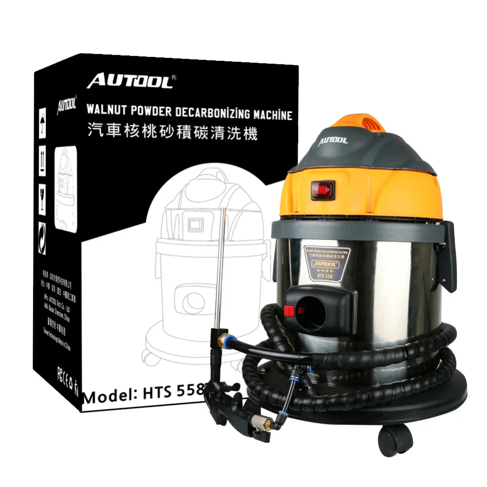 

AUTOOL HTS558 Car Decarbonizing Machine Engine Carbon Deposition Walnut Sand Cleaner Tester Save Fuel Auto Engine Cleaning 220V
