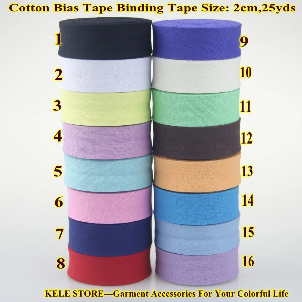 Free shipping 100% Cotton Bias tape,bias binding tape size: 20mm