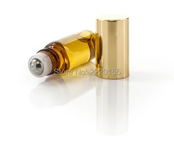 

Wholesale Free Shipping 100pcs/lot mini 3ml Brown Amber Glass Roll On Essential Oil Perfume Bottle Stainless Steel Roller Ball