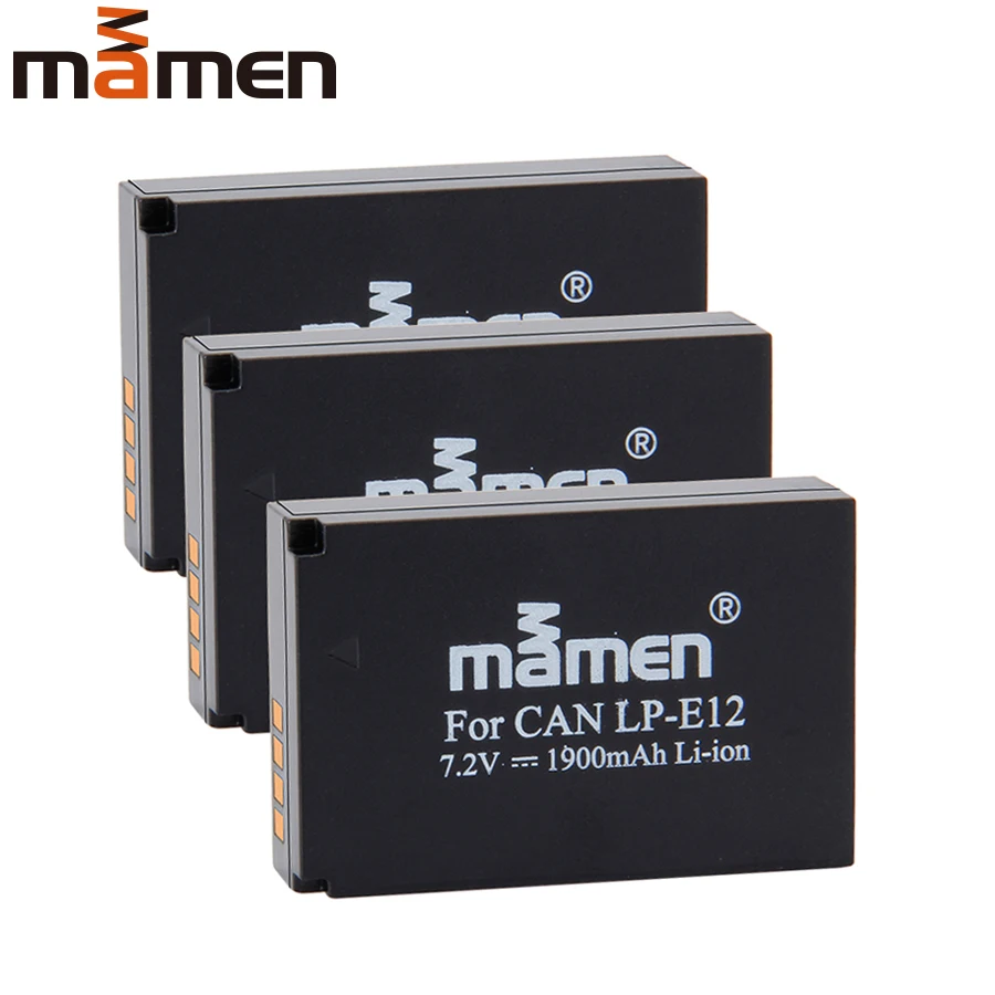 Комплект батарей Mamen для цифровой камеры Canon EOS M2 M10 M50 M100 100D Rebel SL1 Kiss X7 3 шт. 1900 мАч LP
