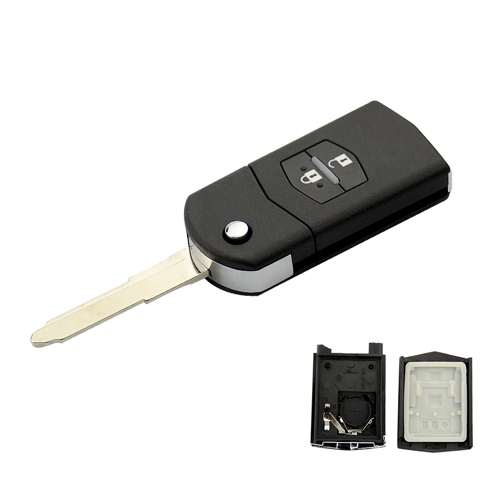 2 кнопки Складной флип Автомобильный ключ оболочка подходит для MAZDA 2 3 5 6 RX8 MX5 без выреза пустой Клинок ключ Замена чехол брелок аксессуары