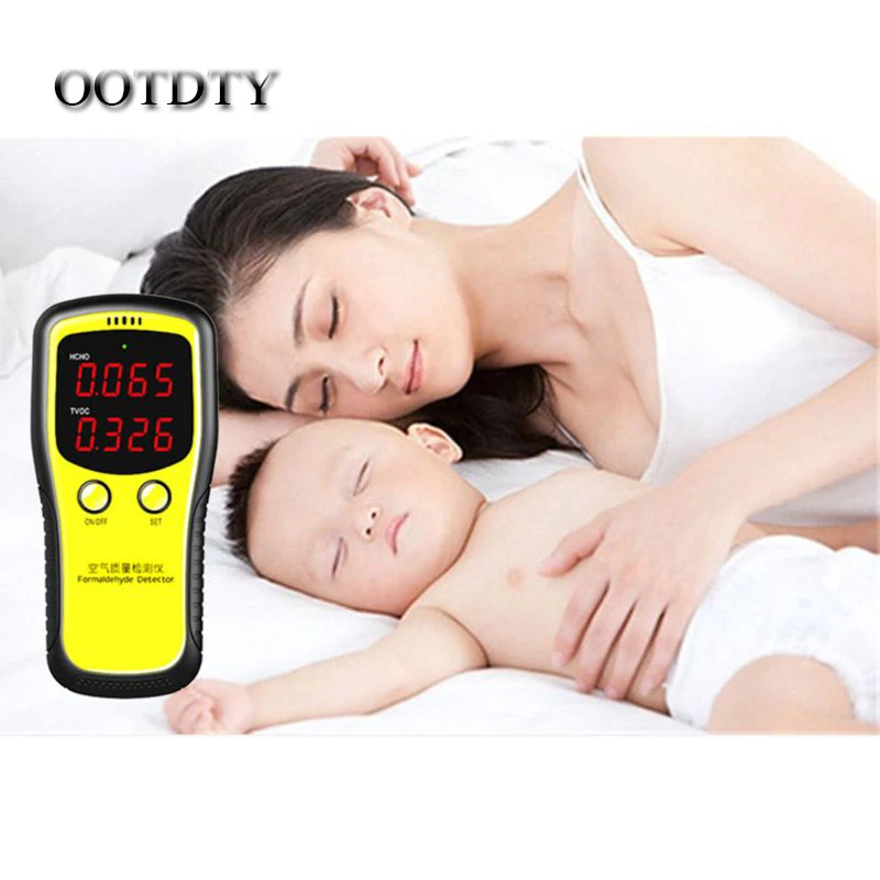 

OOTDTY Portable LCD Digital Dioxide Meter CO2 Monitor PM2.5 Indoor Air Quality Formaldehyde Detector