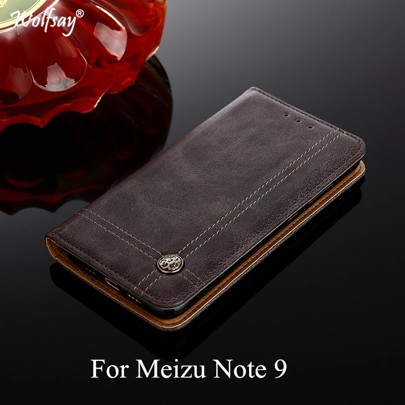 

Wolfsay For Meizu Note 9 Case Cross Pattern Flip Cover PU leather & Soft TPU Inside Case for Meizu Note 9 Note9 Without Magnet