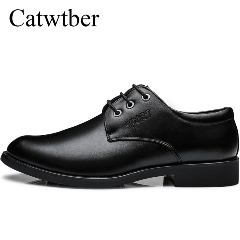 

Catwtber Luxury brand Patent Leather Men Business Dress Shoes Black Brown Casual Oxford Shoes Breathable Formal Wedding Footwear