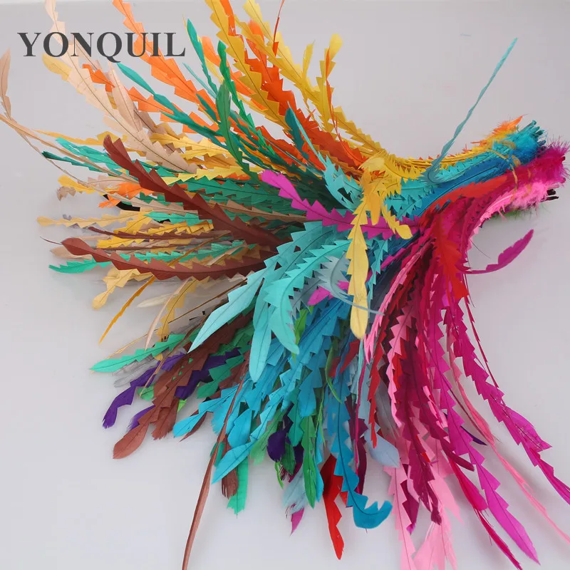 

Multiple colors 100pcs/Lot Colored 25-30cm shaped Loose COQUE ROOSTER TAIL FEATHERS/long feathers for fascinator hats&millinery