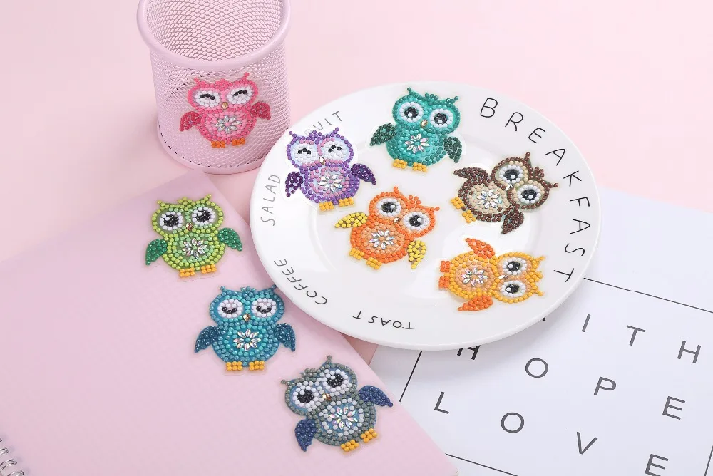 Special shaped Diamond Embroidery OWL butterfly bee Diamond Painting For kids Round Diamond Sticker For Cup Book Phone Decor DIY