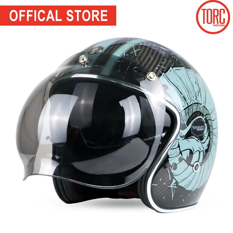 TORC углеродного волокна moto rcycle шлем пузырьковый козырек мотоциклетный шлем moto cross jet Ретро capacete внутренний козырек moto ECE